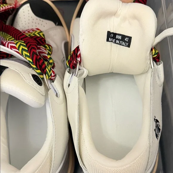 Lanvin Men’s Sneakers with Red and Green Laces size 42 US Size 9 - Picture 4 of 7